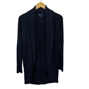 Barefoot‎ Dreams Bamboo Chic Lite Sweater Cardigan Size Medium Navy Blue Pockets